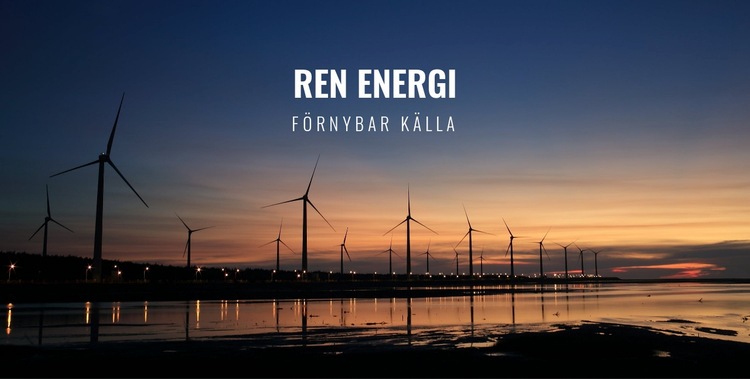 Ren energi Webbplats mall