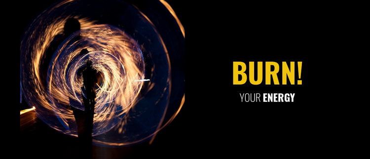 Burn your energy Landing Page