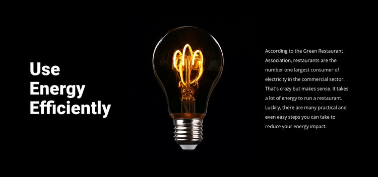 Energy-saving lamps Homepage Design