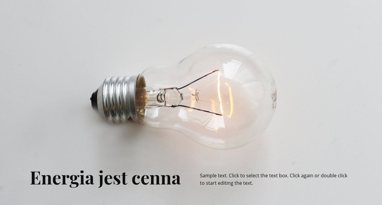 Energia jest cenna Szablon jednej strony