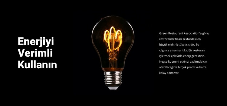 Enerji tasarruflu lambalar Bir Sayfa Şablonu