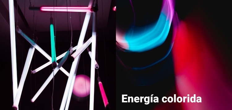 Energía colorida Maqueta de sitio web