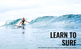Learn To Surf In Australia Design Template