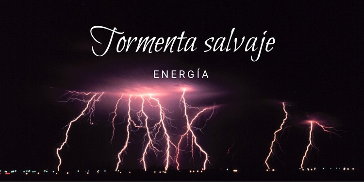 Energía de tormenta salvaje Maqueta de sitio web