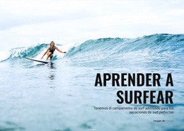 Aprende A Surfear En Australia - Plantilla De Una Página