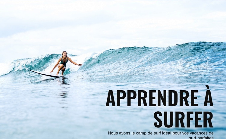 Apprenez à surfer en Australie Maquette de site Web