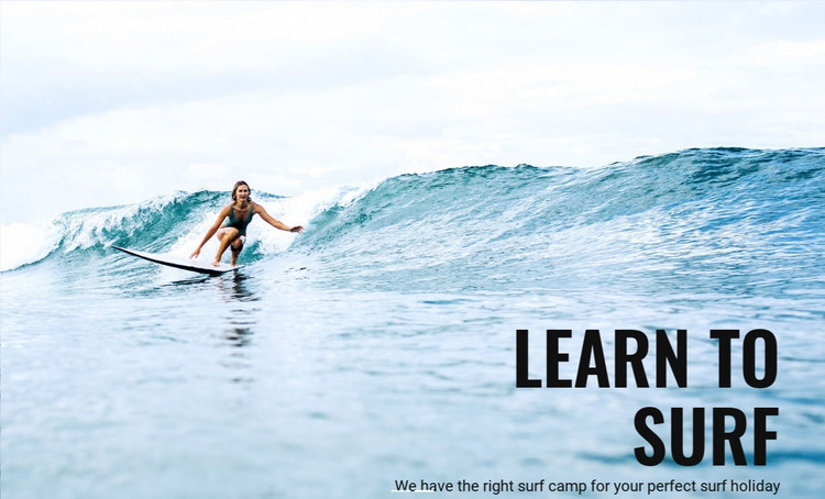 Learn to Surf in Australia Homepage Design