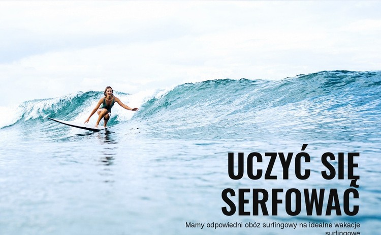 Naucz się surfować w Australii Makieta strony internetowej