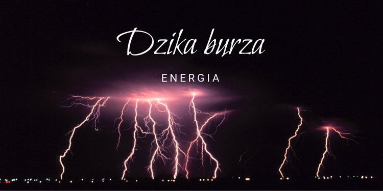 Energia dzikich burz Szablon jednej strony