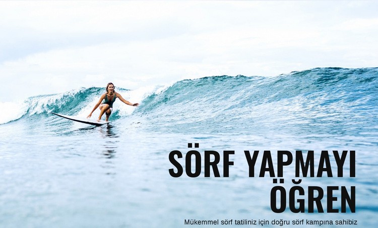 Avustralya'da Sörf Yapmayı Öğrenin Web Sitesi Mockup'ı