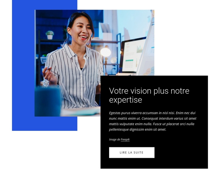 Créer une vision d'entreprise Maquette de site Web