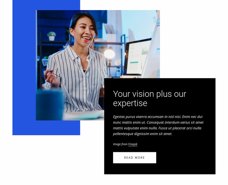 Create a business vision Landing Page
