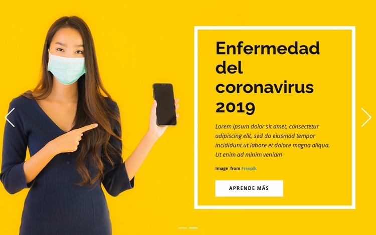 Información sobre el coronavirus Plantillas de creación de sitios web