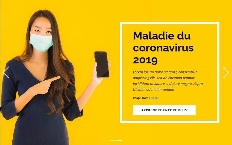 Informations sur le coronavirus Conception de site Web