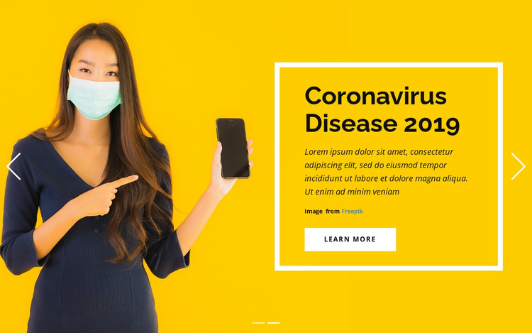 Coronavirus-informatie HTML5-sjabloon