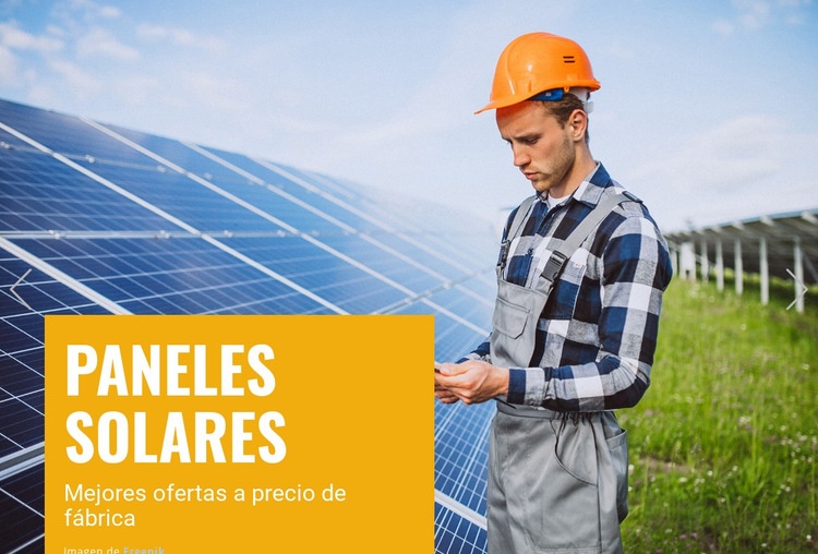 Energía eólica y solar Maqueta de sitio web
