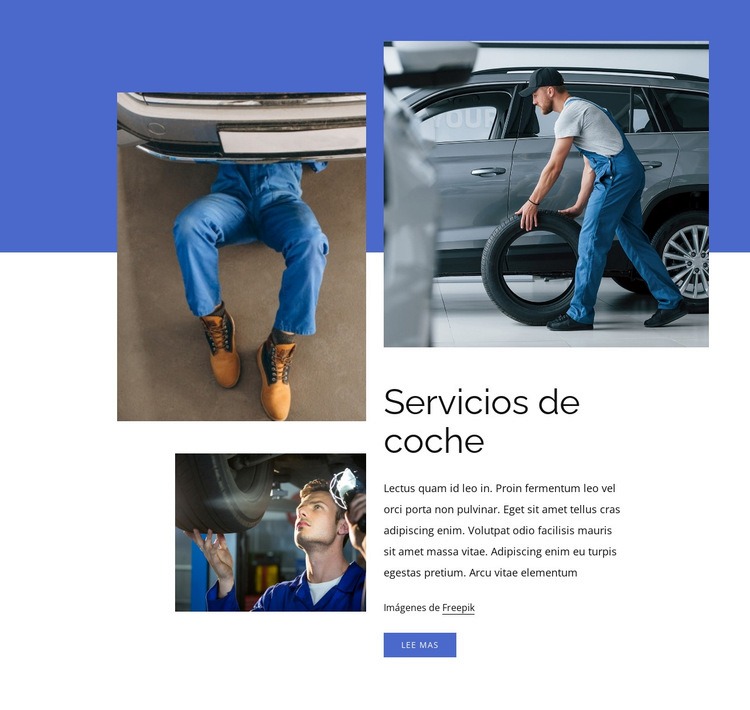 Servicio de coche completo Creador de sitios web HTML