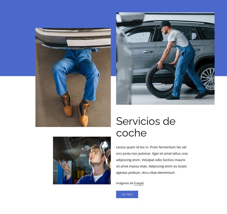 Servicio de coche completo Maqueta de sitio web