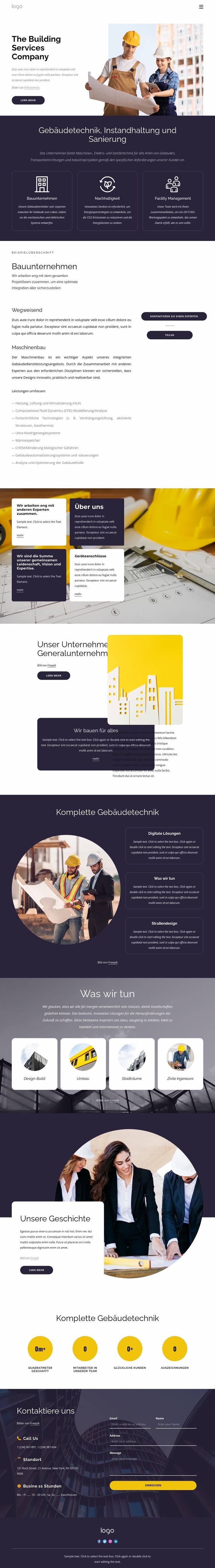 Das Gebäudedienstleistungsunternehmen Website Builder-Vorlagen