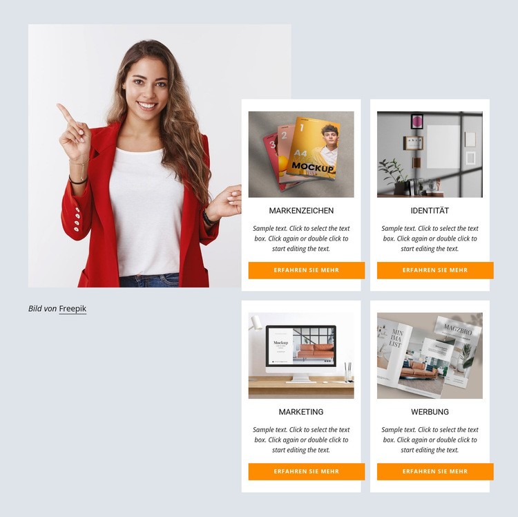 Branding, Marketing, Webdesign Website-Modell