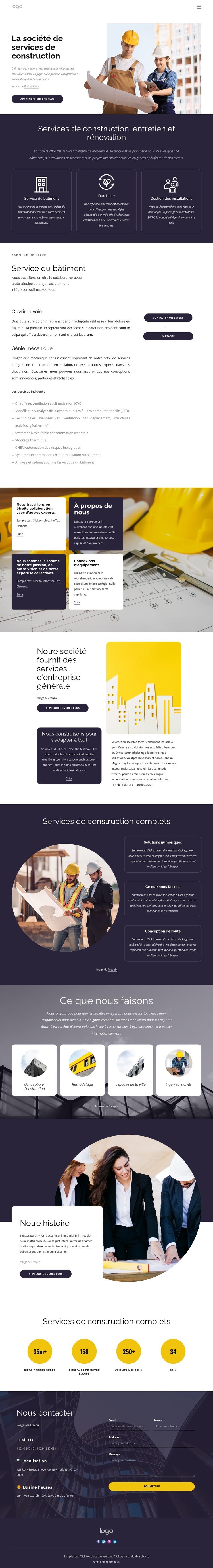 L'entreprise de services du bâtiment Conception de site Web