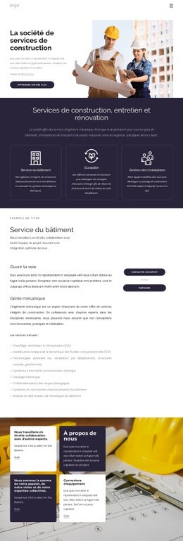 L'Entreprise De Services Du Bâtiment Constructeur De Site Web