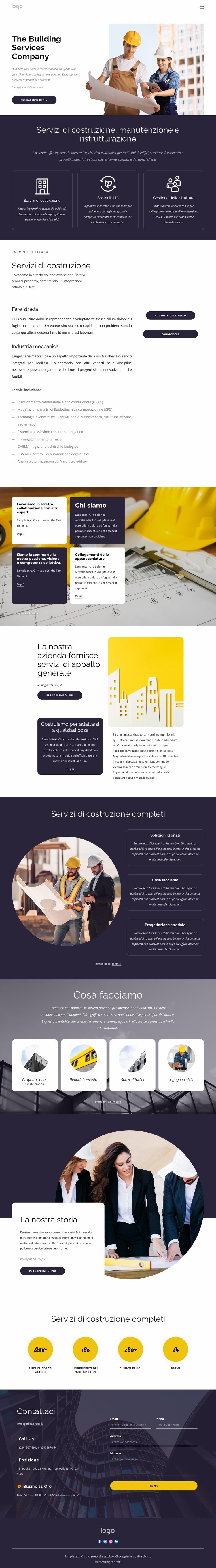 L'impresa di servizi edili Costruttore di siti web HTML