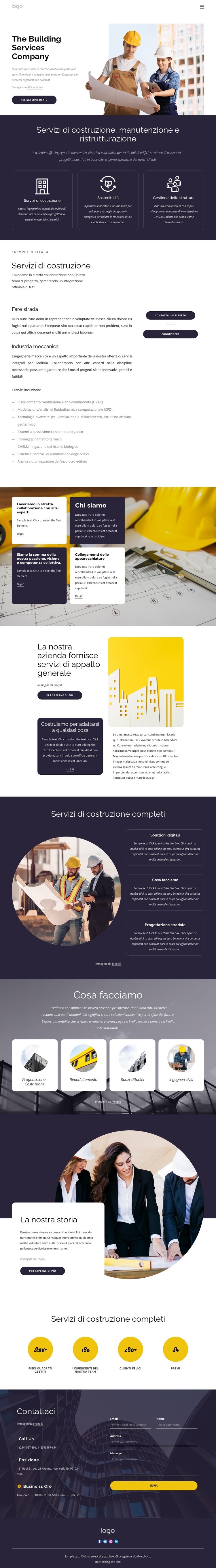 L'impresa di servizi edili Mockup del sito web