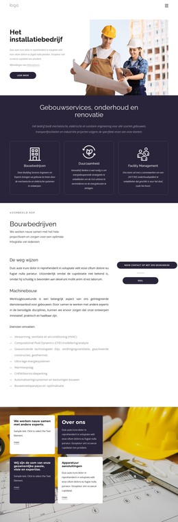 Het Bouwbedrijf - Site Met Download Van HTML-Sjabloon