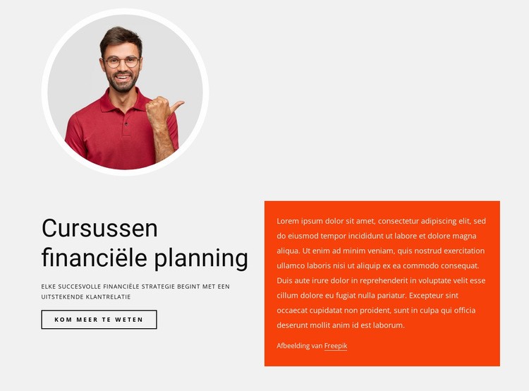 Cursussen financiële planning Website ontwerp