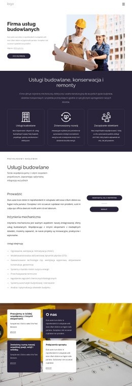 Firma Usługi Budowlane - Darmowy Szablon HTML5