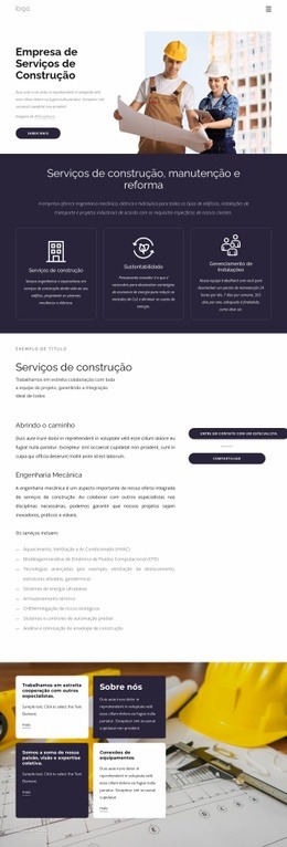 A Empresa De Serviços De Construção - Construtor De Sites Fácil De Usar