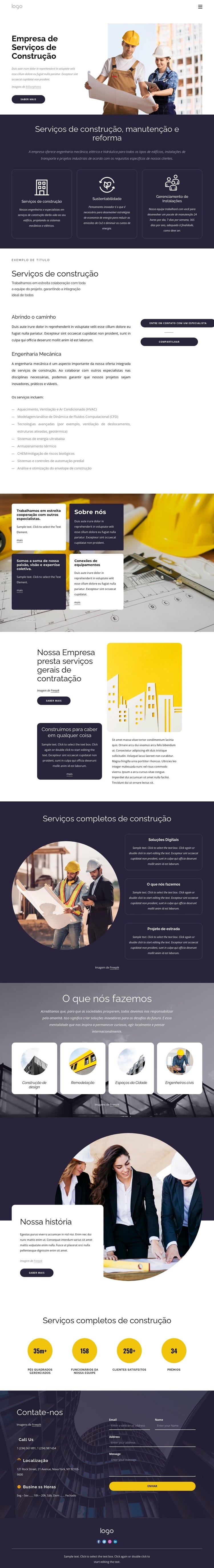 A empresa de serviços de construção Construtor de sites HTML