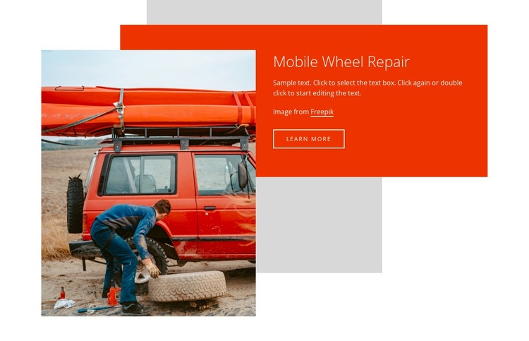 Mobil hjulreparation Html webbplatsbyggare