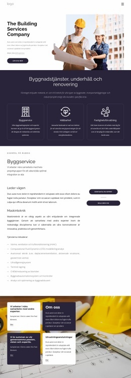Byggtjänstföretaget - HTML-Sidmall