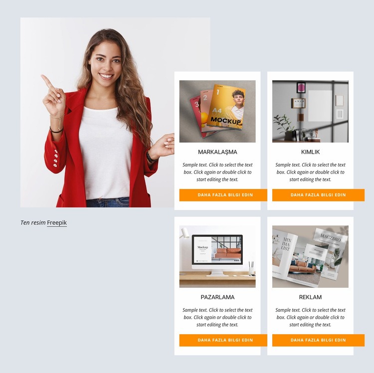 Markalaşma, pazarlama, web tasarımı Bir Sayfa Şablonu