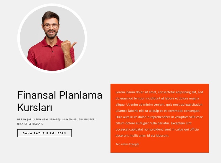 Finansal planlama kursları Web Sitesi Mockup'ı