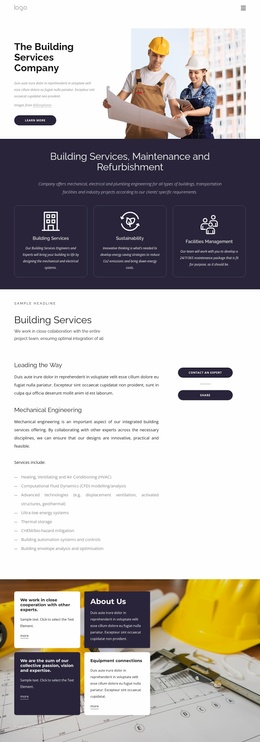 The building services company - Website Template by Nicepage