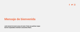 Saludo E Iconos Sociales: Plantilla De Página HTML
