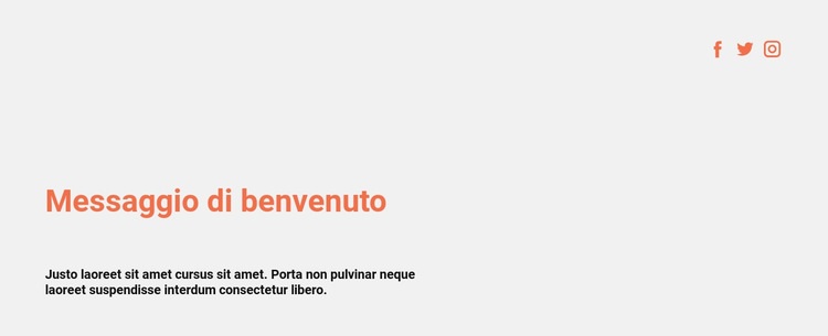 Icone social e saluti Costruttore di siti web HTML