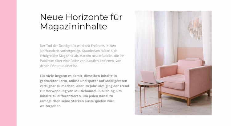 Online-Shop für Interieur Landing Page