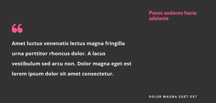 Cita sobre un fondo oscuro Creador de sitios web HTML