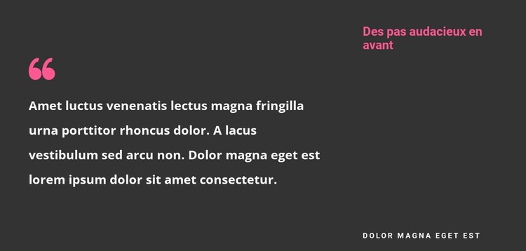 Citation sur fond sombre Modèle CSS