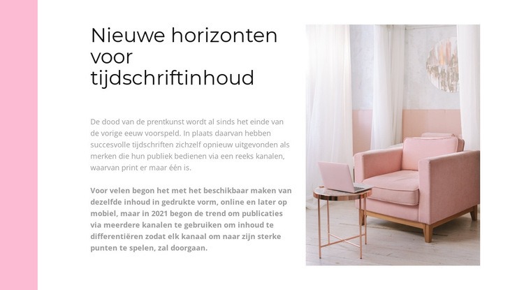 Interieur online winkel Sjabloon voor één pagina