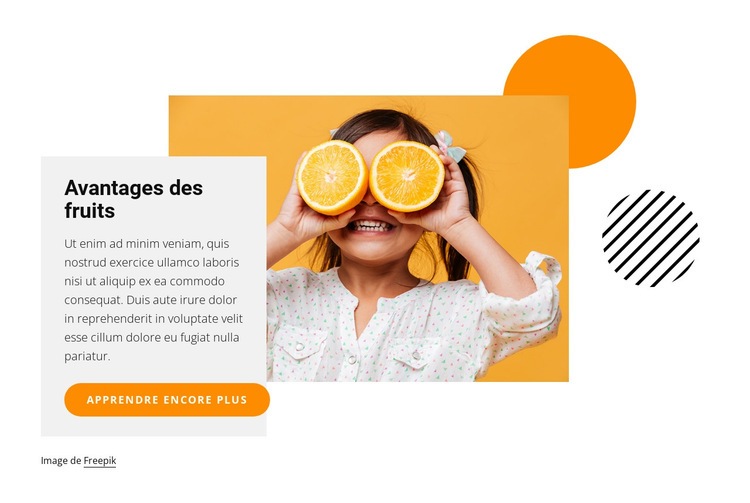 Avantages des fruits Modèle HTML5