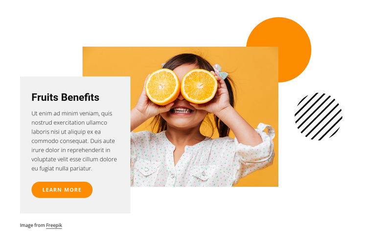 Fruits benefits One Page Template