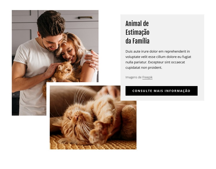 Animais de estimação da família Construtor de sites HTML