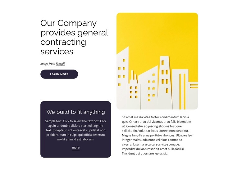Texts in grid Homepage Design