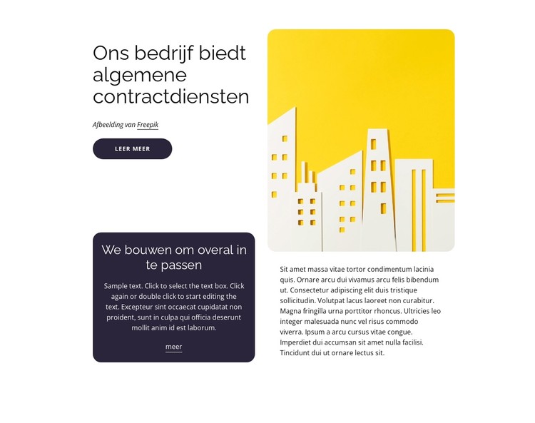 Teksten in raster CSS-sjabloon