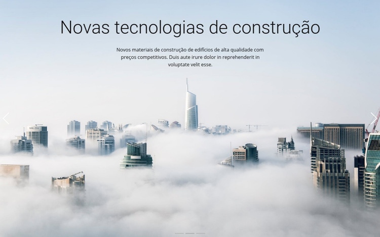 Acima das nuvens Landing Page